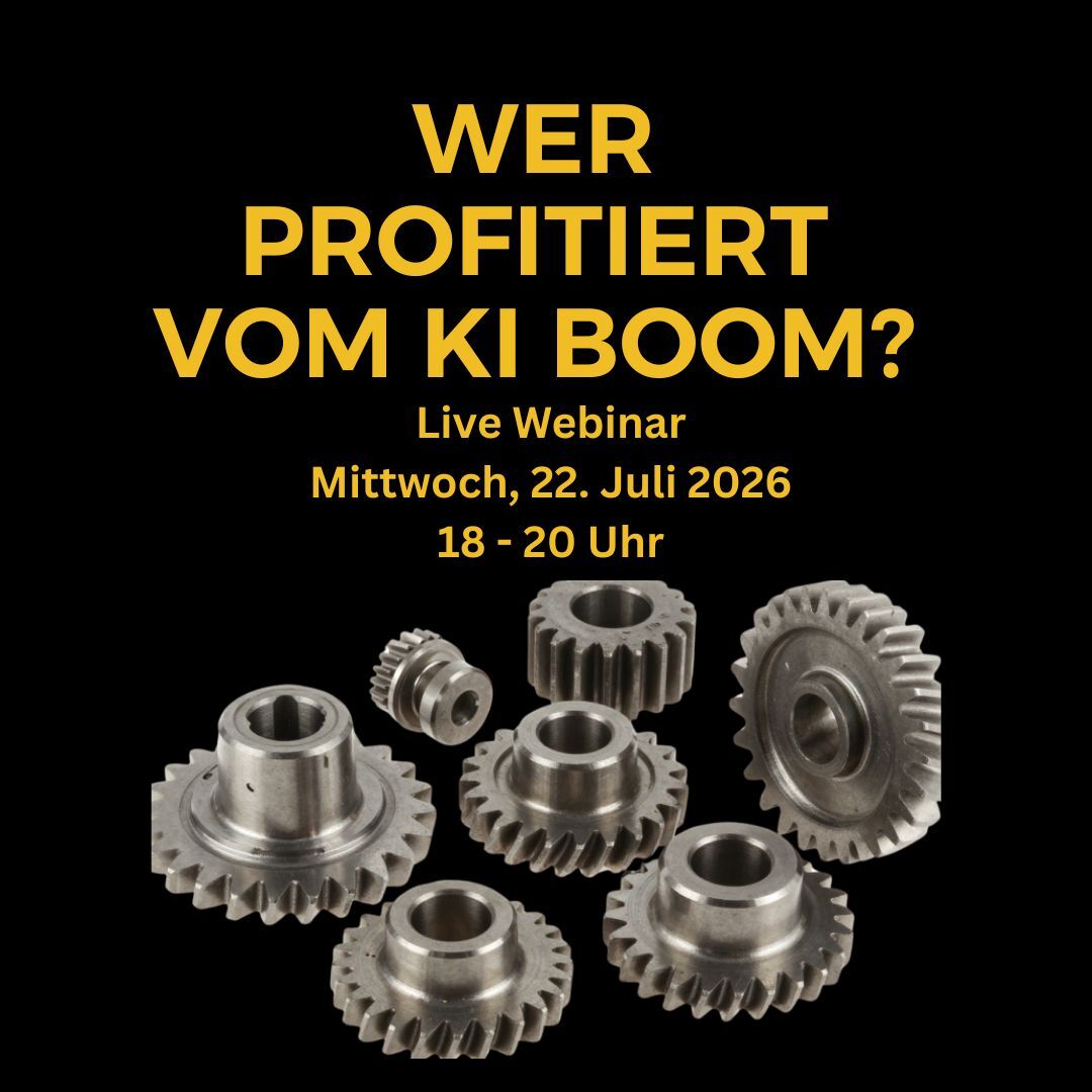Banner für live webinar wer profitiert vom KI Boom?
