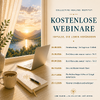 Webinartermine 2026 mit Laptop, Tagebuch und Kaffeetasse vor Fenster mit Blick auf See im Wald mit Sonnenuntergang