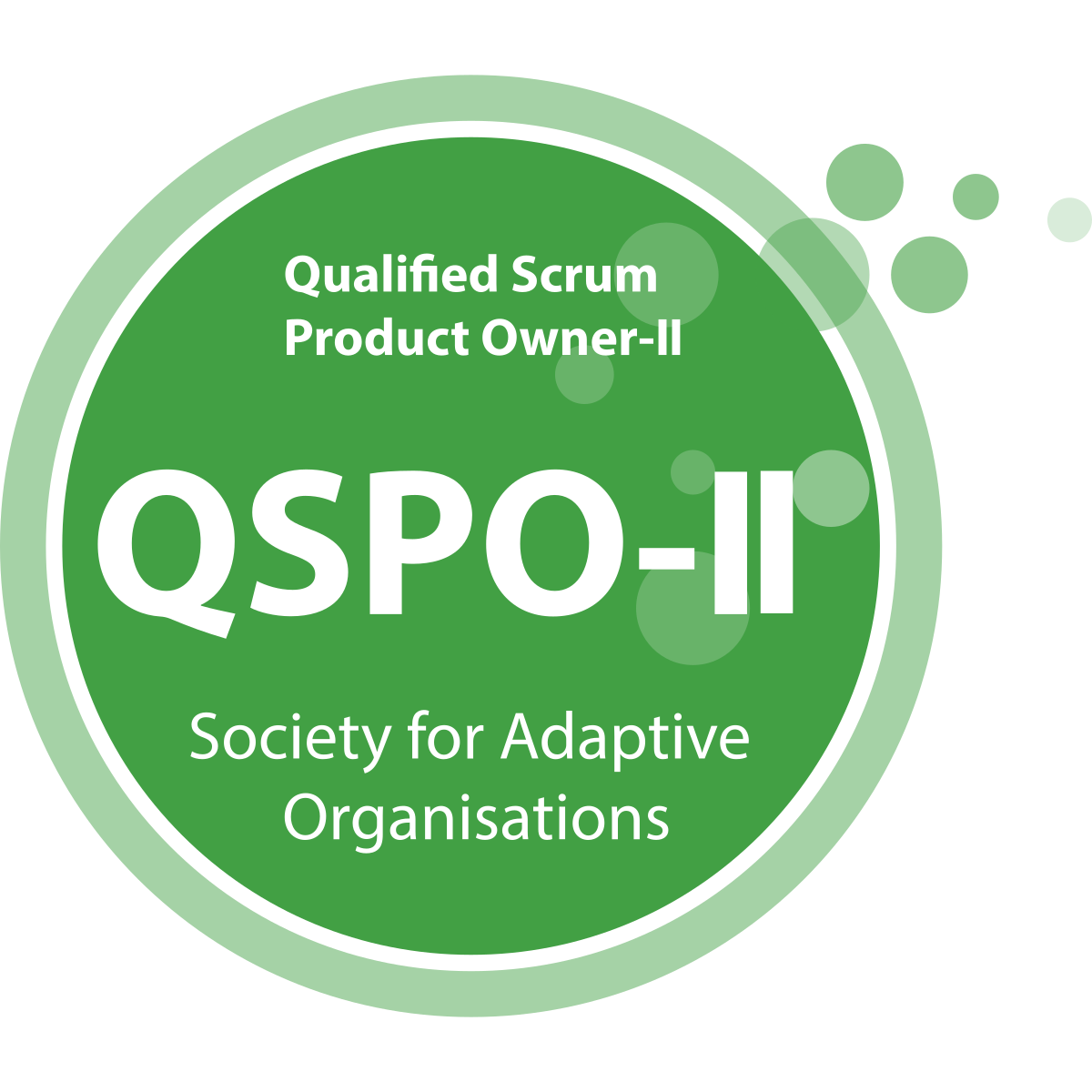 QSPO-II badge for certification by Society for Adaptive Organisations