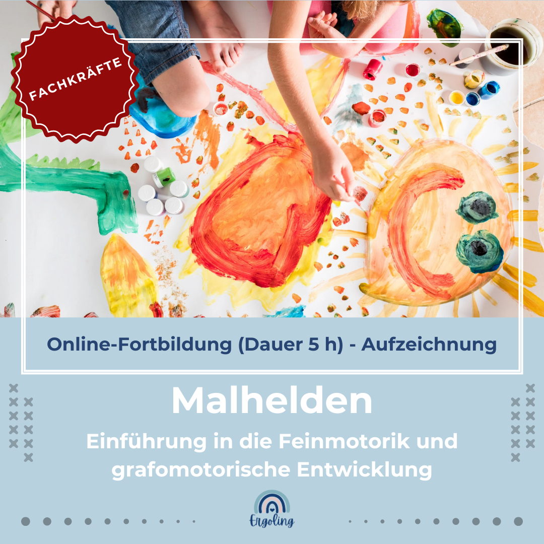 Tietelbild mit Name der Fortbildung + Bild eines Kindes was mit Tusche auf einem großen Plakat ein Mensch malt