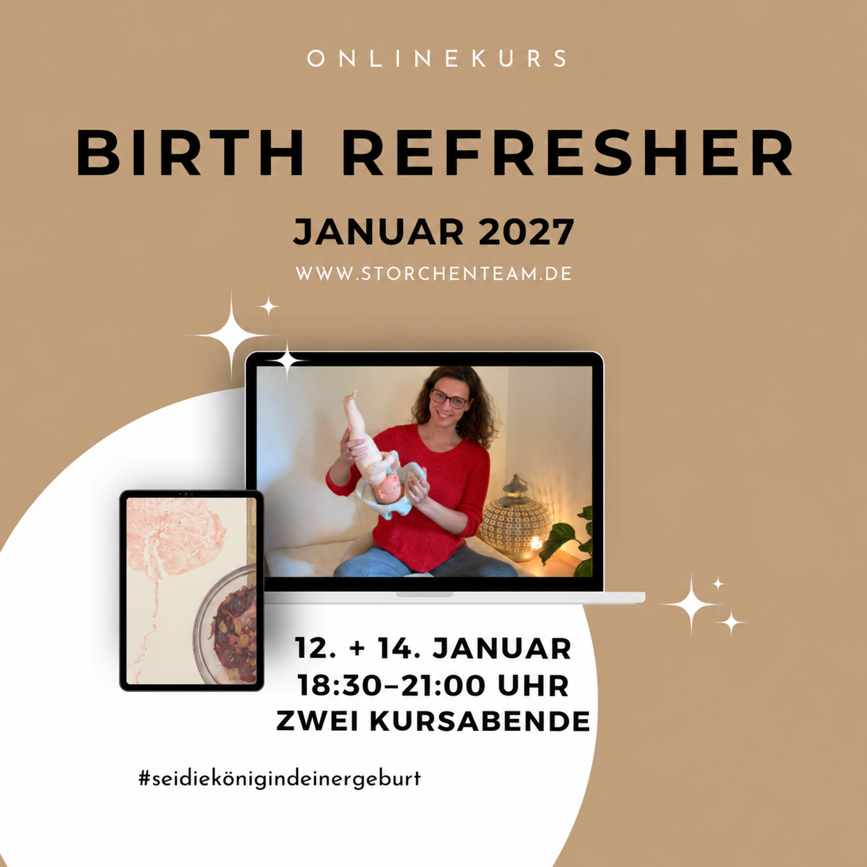 Birth Refresher Januar 2027 – 12. und 14. Januar, jeweils 18:30 bis 21:00 Uhr