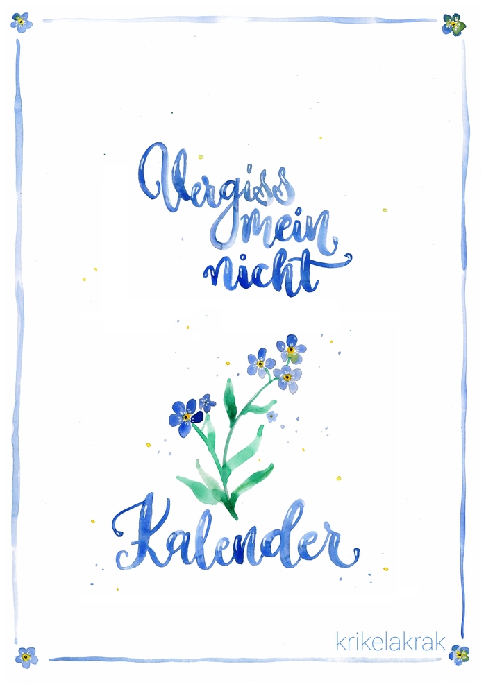 Immerwährender Kalender "Vergissmeinnicht" - krikelakrak