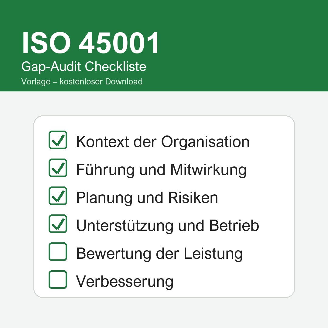 ISO 45001 Gap-Audit Checkliste – kostenloser Download